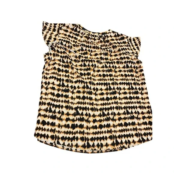 Calvin Klein Animal Print Short Sleeves Cute Blouse Size Medium - Picture 2 of 7